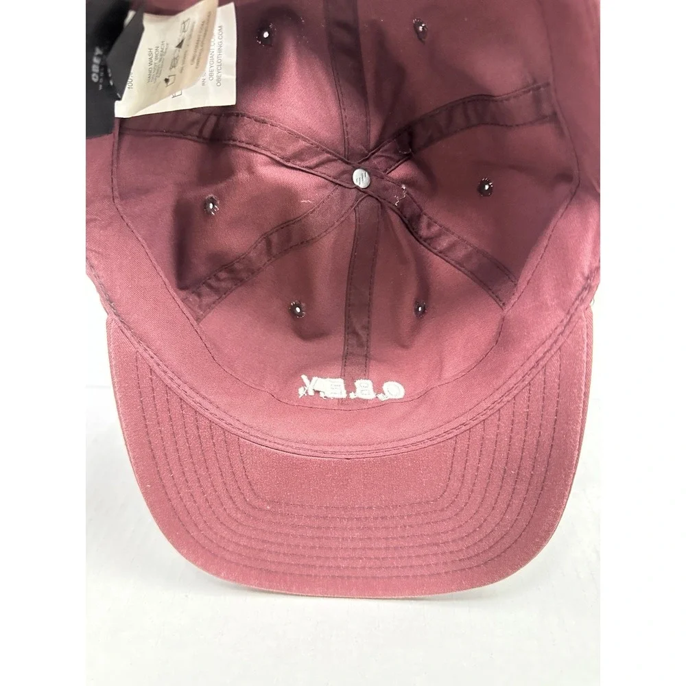 Obey Burgundy O.B.E.Y. Embroidered Logo Cap